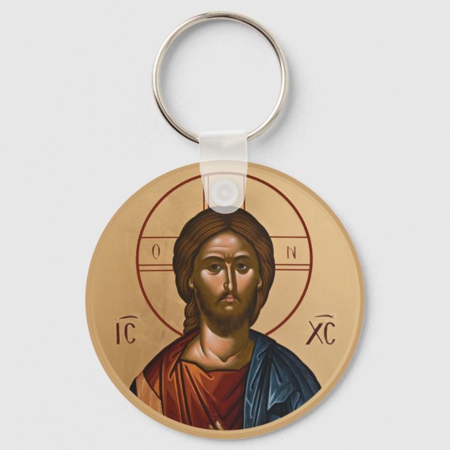 Byzantine Christian Orthodox Icons: Jesus Christ Keychain (Front)