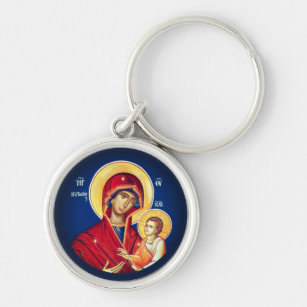 Byzantine Christian Orthodox Icons: Virgin Mary Keychain
