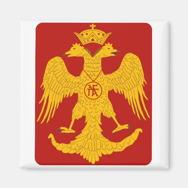 Byzantine Eagle 2 Inch Square Magnet (Front)