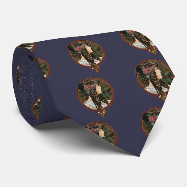 Byzantine Heads: Brunette , Alfons Mucha Tie (Rolled)