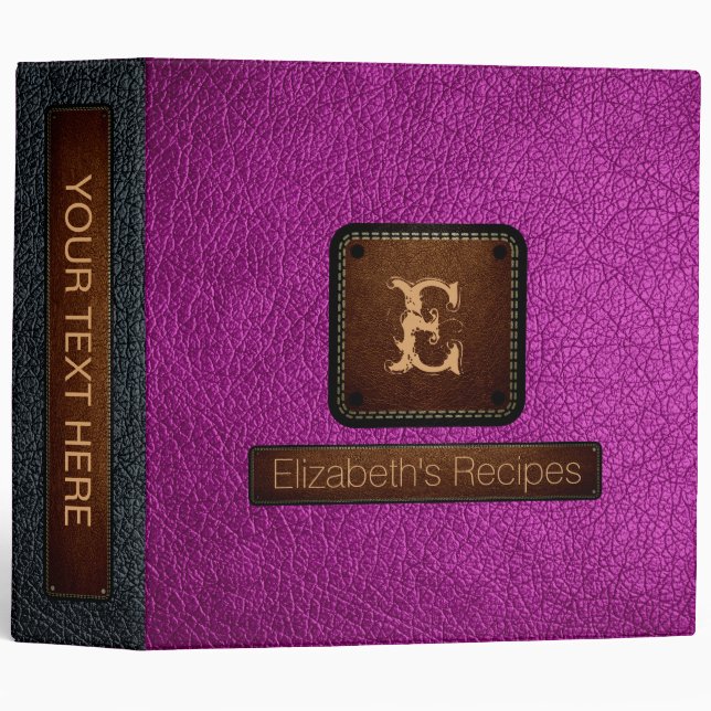 Byzantine Leather Elegant Monogram Binder (Front/Spine)