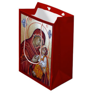Byzantine Style Icon Of Saint Mary Teotokos Medium Gift Bag