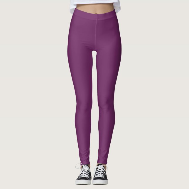 Byzantium Colour Solid Plain Leggings (Front)