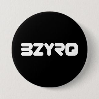 BZYRQ Logo (White on Black) 3 Inch Round Button