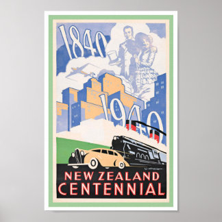 c1940 TRAVEL POSTER NEW ZEALAND