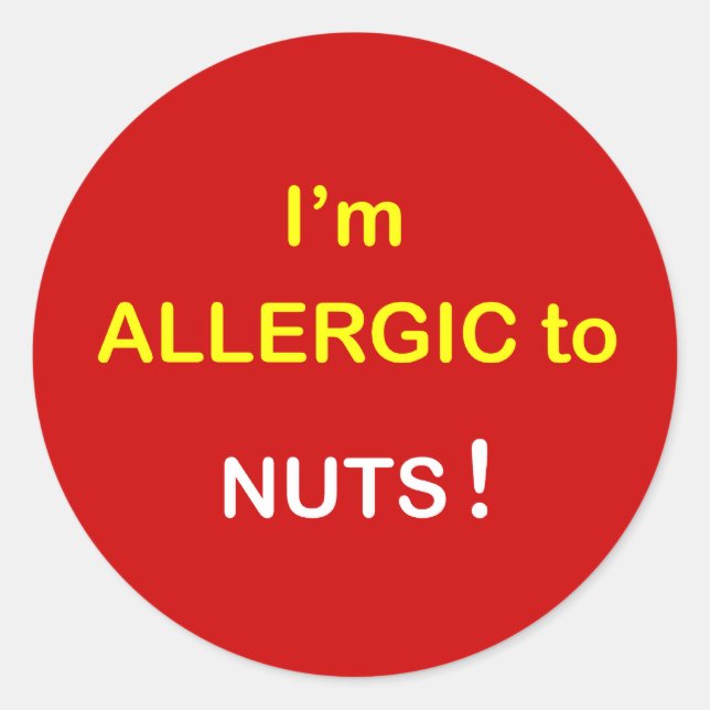 c2 - I'm Allergic - NUTS. Classic Round Sticker (Front)