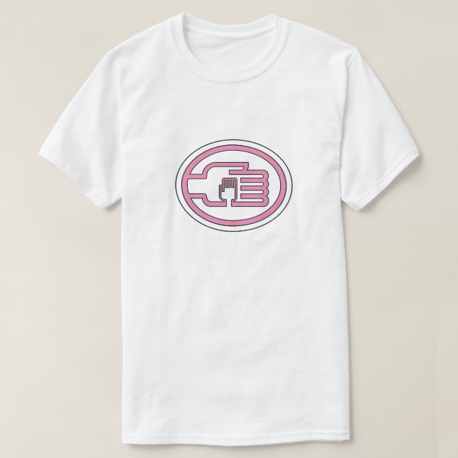 C2B: Pink Outline Basic T-Shirt (Design Front)