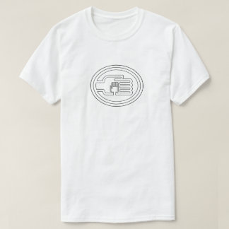 C2B : T-Shirt WHT Logo-contour noir