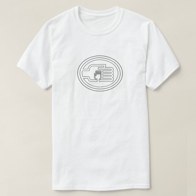 C2B : T-Shirt WHT Logo-contour noir (Design devant)