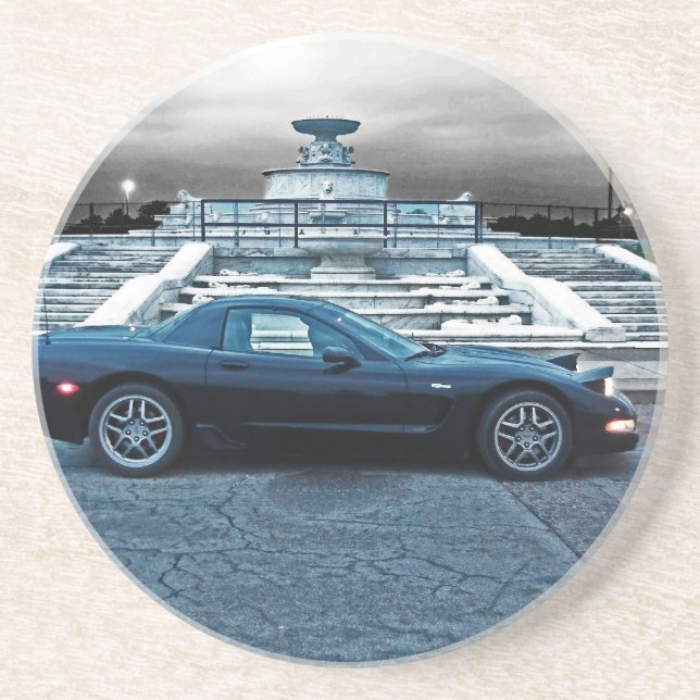 C5 ZO6 CORVETTE ON BELLE ISLE COASTER (Front)