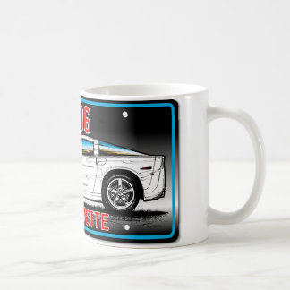C6 2006 Corvette License Plate Art-Grey Background Coffee Mug
