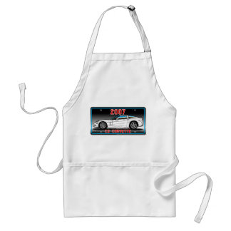 C6 2007 Coupe Grey Background Vette Lic Plate Art Standard Apron