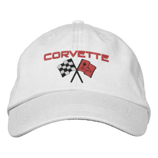 C7 C8 Illustrated Car Embroidered Cap Racing Flags