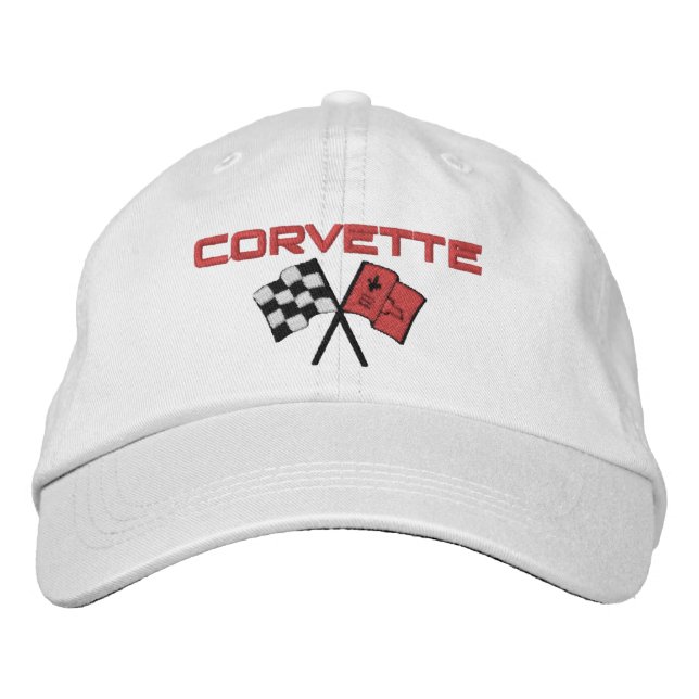 C7 C8 Illustrated Car Embroidered Cap Racing Flags (Front)
