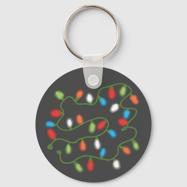 C7 Christmas Lights Keychain (Dark Grey & Multi) (Front)