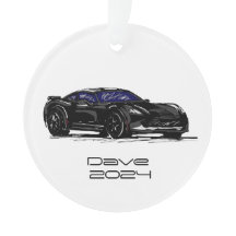 C7 Corvette Sports Voiture Main Noire Dessin