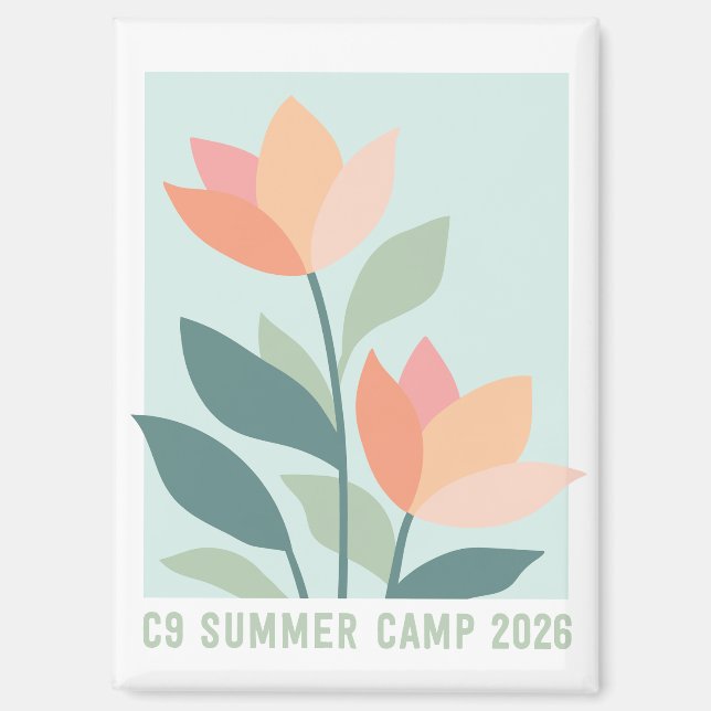 C9 Camp d'été 2026 Magnet Fleur (Recto)