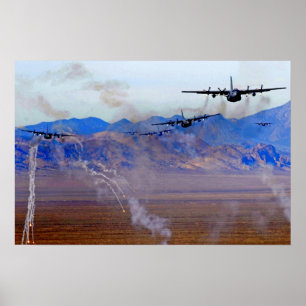 C-130 Flare Diversion. Poster