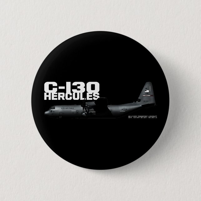 C-130 Hercules 2 Inch Round Button (Front)