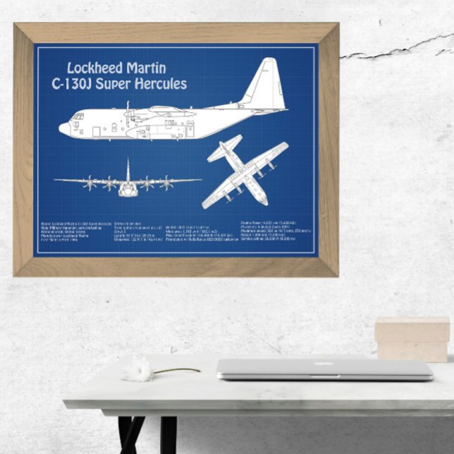 C-130 Hercules - Airplane Blueprint Plans ABD Photo Print (Creator Uploaded)