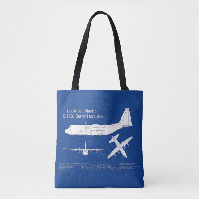 C-130 Hercules - Airplane Blueprint Plans ABD Tote Bag (Front)