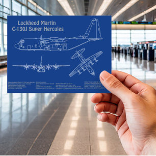 C-130 Hercules - Airplane Blueprint Plans AD Postcard