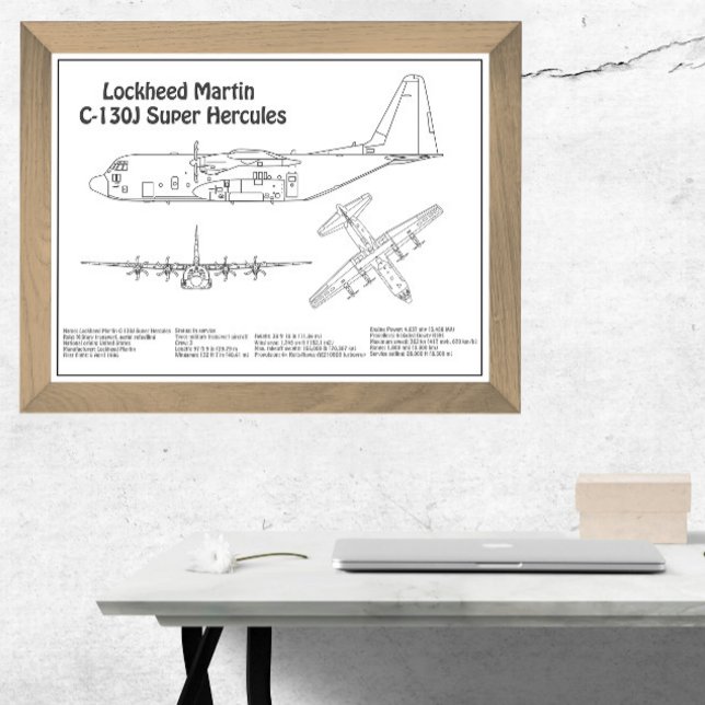 C-130 Hercules - Airplane Blueprint Plans BD Photo Print (Creator Uploaded)