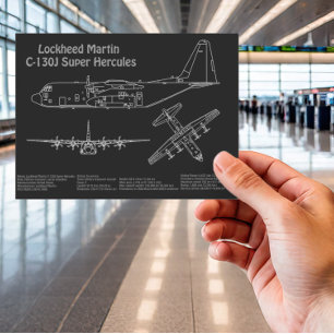 C-130 Hercules - Airplane Blueprint Plans PD Postcard