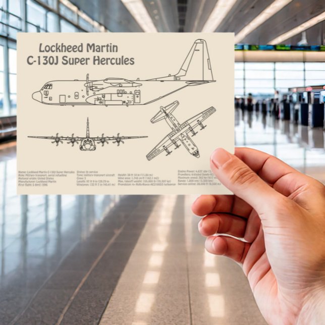 C-130 Hercules - Airplane Blueprint Plans SD Postcard (Creator Uploaded)