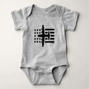C-130 Hercules Black Jet Stars and Stripes Baby Bodysuit