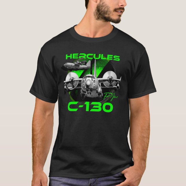 C-130 Hercules Military Aircraft T-Shirt (Front)