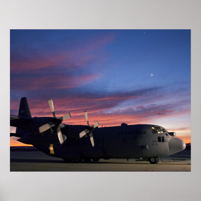 C-130 Hercules Sunset Poster (Front)