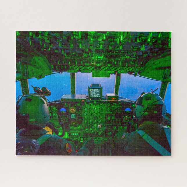 C-130H HERCULES COCKPIT (16x20 INCH) Jigsaw Puzzle (Horizontal)