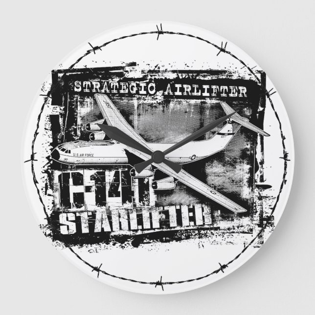 C-141 Starlifter Grande horloge Mur Acrylique Horl (Recto)