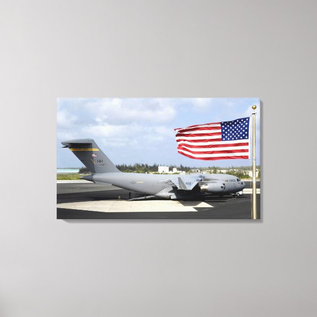 C-17 Globemaster III sits on the flightline Canvas Print (Front)