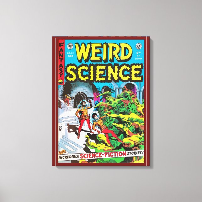 C 1950S COMIC BOOK COVER  'WEIRD SCIENCE' CANVAS PRINT (Front)