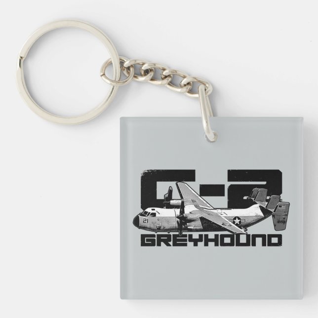 C-2 Greyhound Square (double-sided) Keychain (Front)