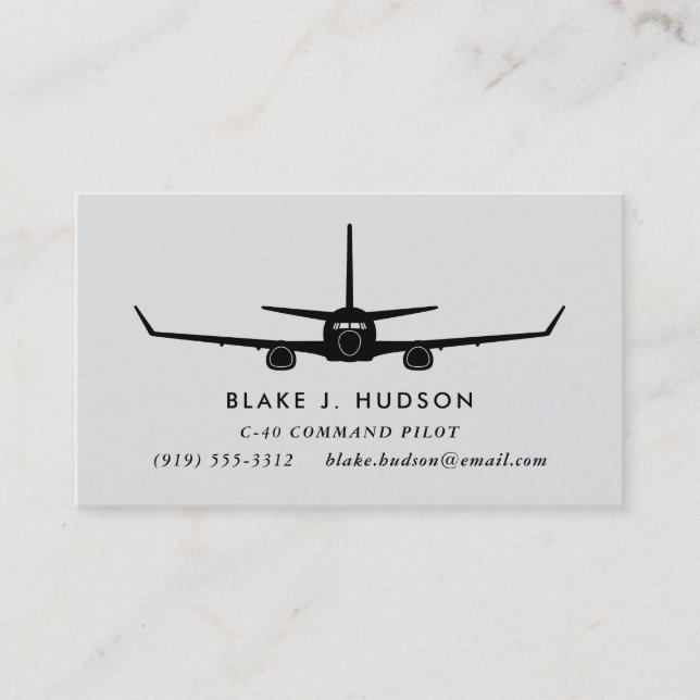 C-40 737 Carte de visite pilote Silhouette (Devant)