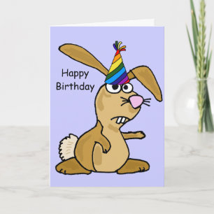 C.A. carte d'anniversaire drôle de lapin