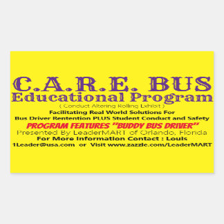 C.A.R.E. BUS Educational Program Rectangle Sticker