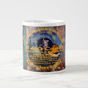 C and O Canal Great Allegheny Gap Cycling Bicycle  Large Coffee Mug