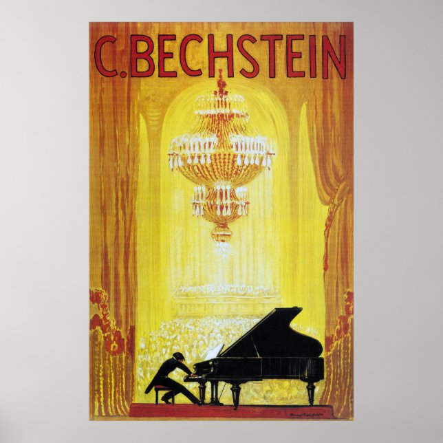 C. Bechstein Vintage Piano Advertisement Poster (Front)