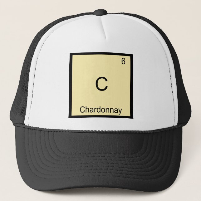 C - Chardonnay Funny Chemistry Element Symbol Tee Trucker Hat (Front)
