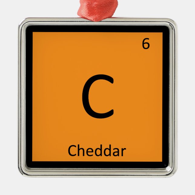 C - Cheddar Cheese Chemistry Periodic Table Symbol Metal Ornament (Front)