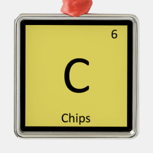 C - Chips Snack Chemistry Periodic Table Symbol Metal Ornament