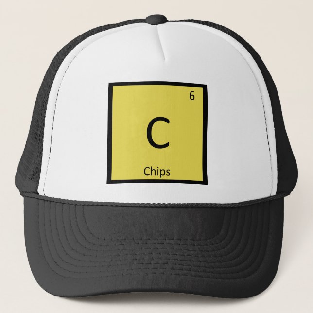 C - Chips Snack Chemistry Periodic Table Symbol Trucker Hat (Front)