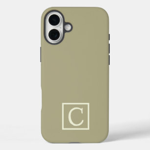 C   Classic Calm — Sage Green & White Script iPhone 16 Plus Case