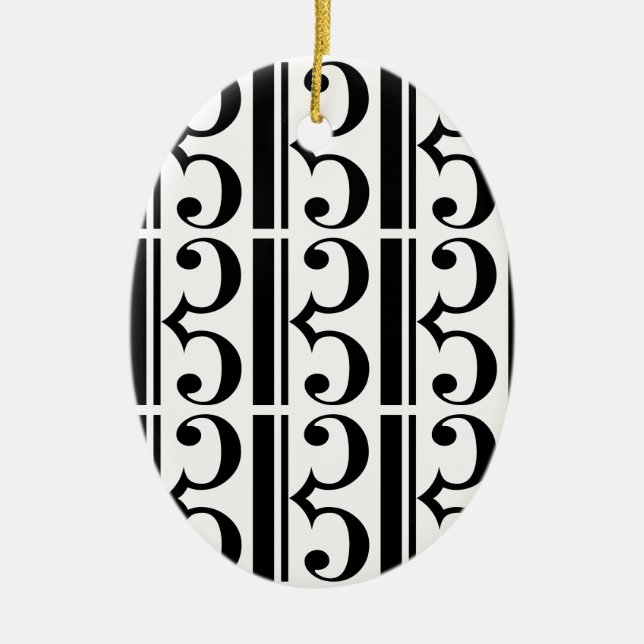 C-Clef Ceramic Ornament (Front)