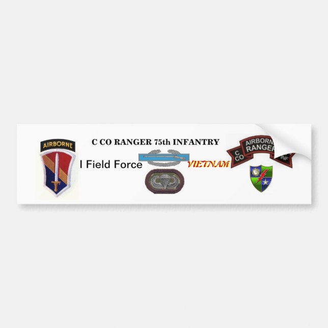 C Company RANGERS  Vietnam Bumper Stiker Bumper Sticker (Front)