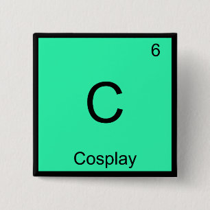 C - Cosplay Chemistry Element Symbol Costume Tee 2 Inch Square Button